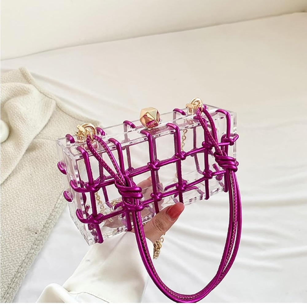 Hot Pink & Clear Acrylic Clutch